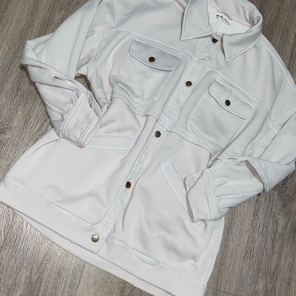 Free People We The Free Dawson Chore Jacket Nimbus Cloud Size Medium - Picture 8 of 10